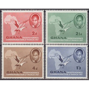 Ghana - linnud ja maakaart 1957, **