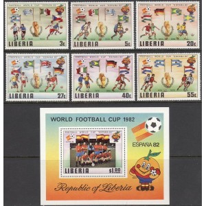 Libeeria - jalgpalli MM, Espana 1982, **