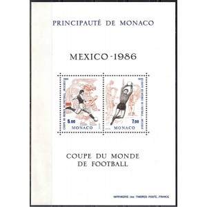 Monaco - jalgpalli MM, Mexico 1986, plokk **