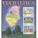 Eesti 1995, Via Baltica, plokk  (erim - punane kriips) **